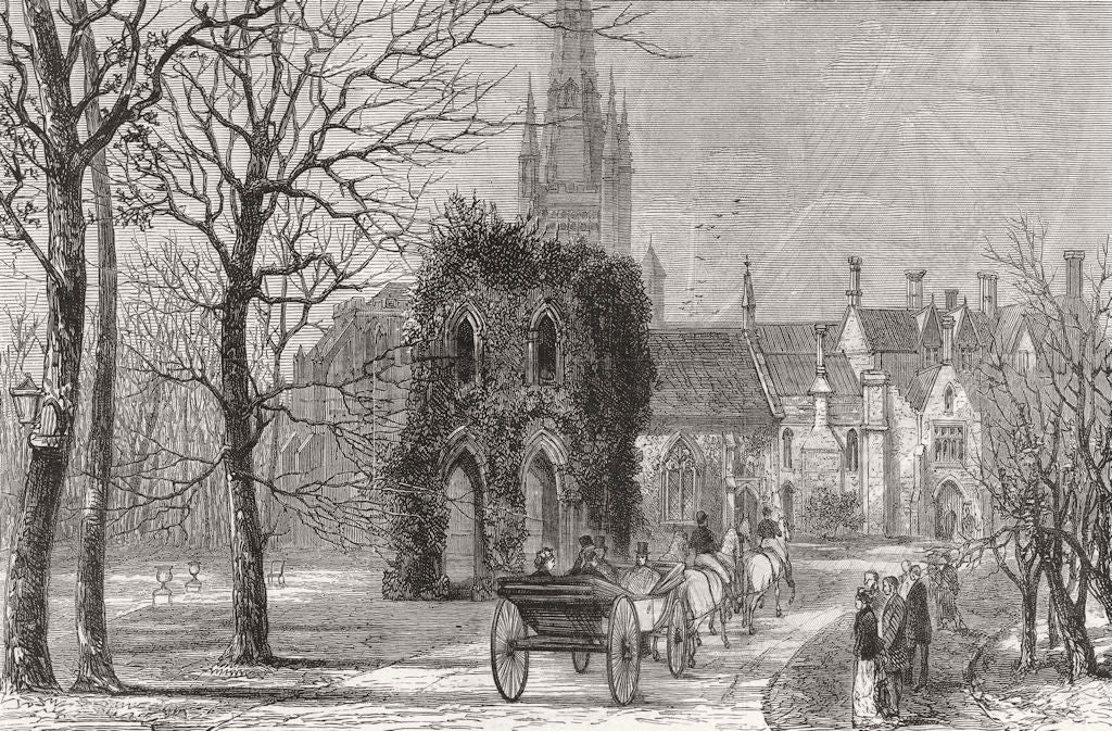 SOMT. Arrival of Prince Wales, Bishop's Palace 1876 old antique print picture